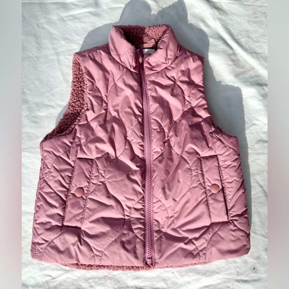 Pink Crewcuts Reversible Quilted Vest size xs